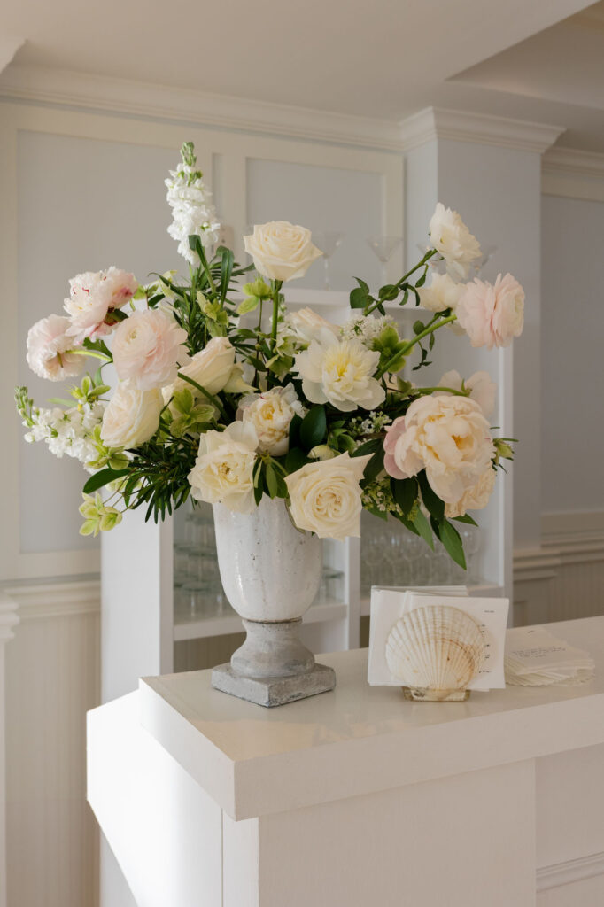 Bridal bouquet with white roses from the Ritz-Carlton Naples wedding by Veronica Costa Photography
