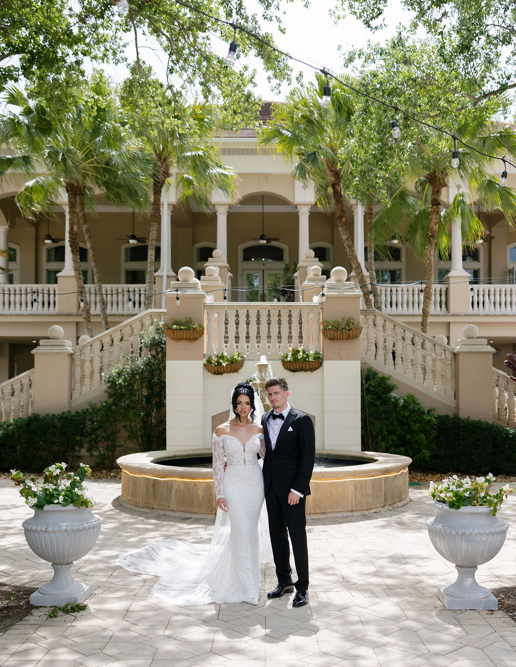 Garden portraits captured at Naples Florida wedding venue, The Club at Strand. 