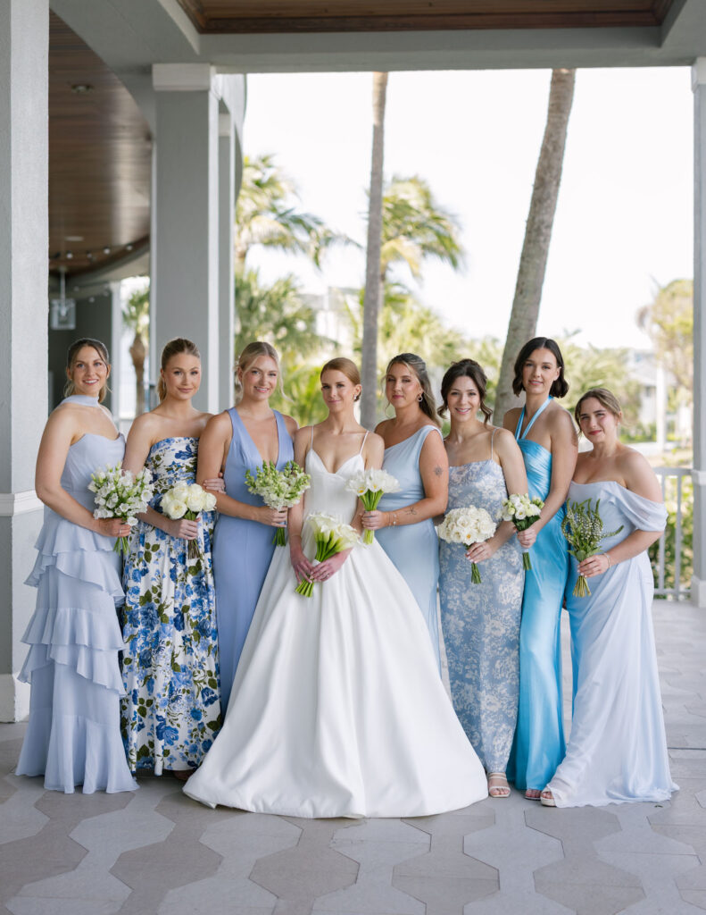 Bridesmaids portraits on the terrace at Naples LaPlaya Beach & Golf Resort wedding by Veronica Costa Photography
