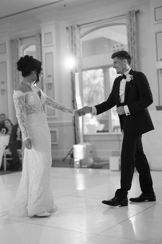 First dance at The Club at the Strand Naples FL wedding reception by Veronica Costa Photography