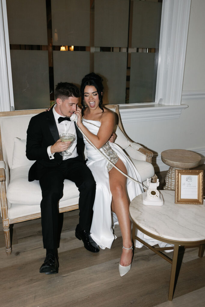 Candid bride and groom moments after The Club at the Strand wedding ceremony by Veronica Costa Photography