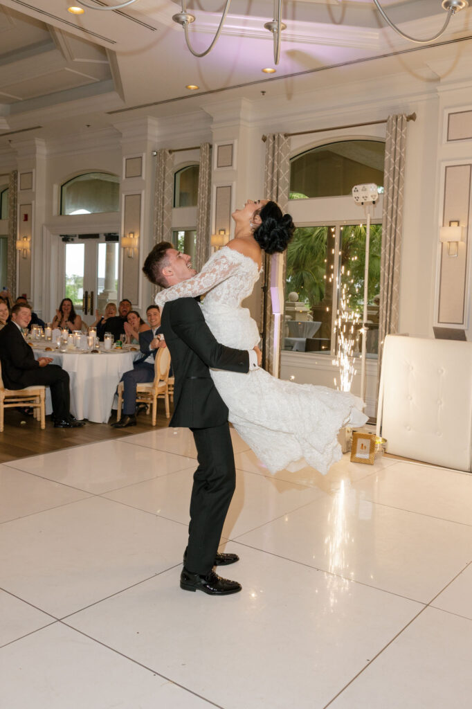 First dance at The Club at the Strand Naples FL wedding reception by Veronica Costa Photography