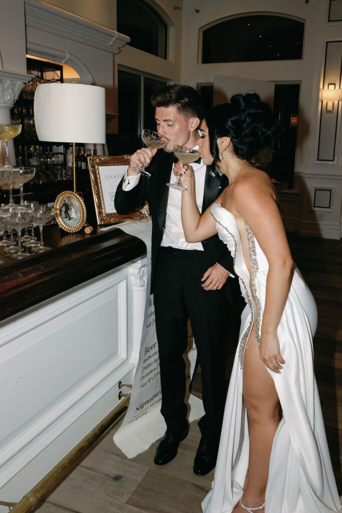 Candid bride and groom moments after The Club at the Strand wedding ceremony by Veronica Costa Photography